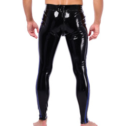 XRUB Latex Pantalon en latex Xrub avec Zip Avant/Arrière Noir-Bleu